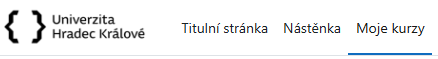 Vrchní pravá část horního menu