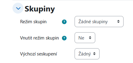 Nastavení kurzu : Skupiny