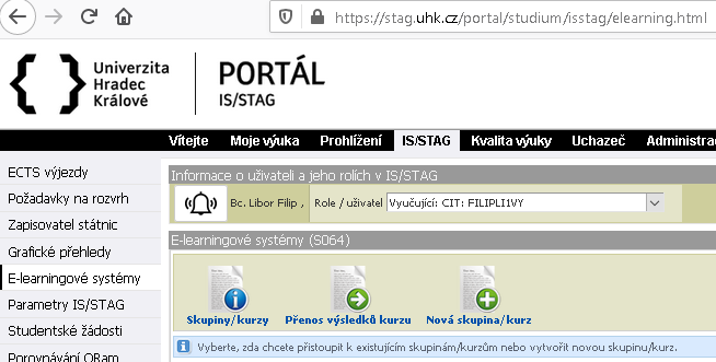 Administrace Moodle Kurzů